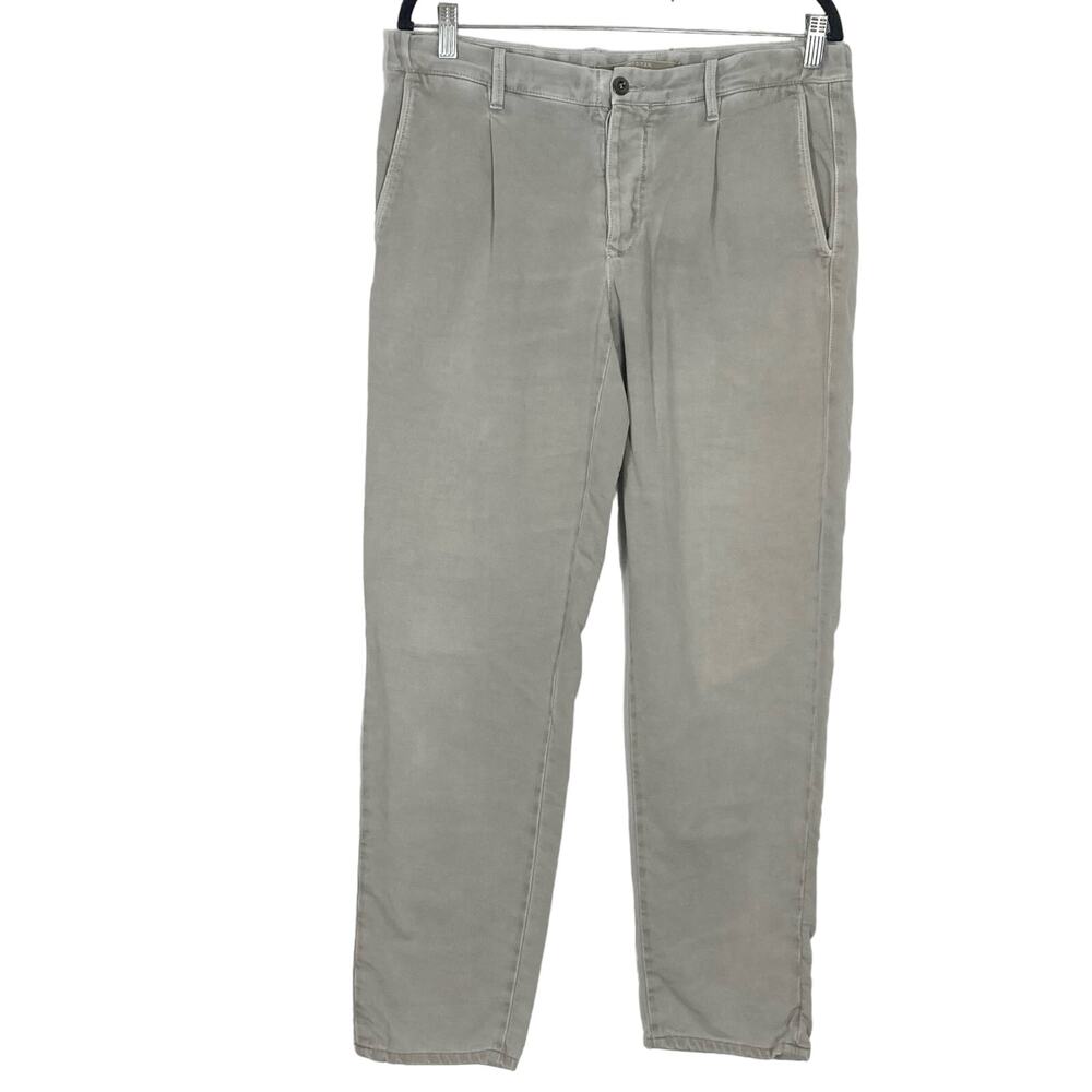 INCOTEX Pant Men 33 Tapered Fit Slacks Grey Button Fly Pocket